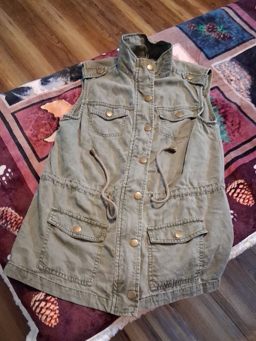 Altar'd State Sleeveless Utility Vest in Olive